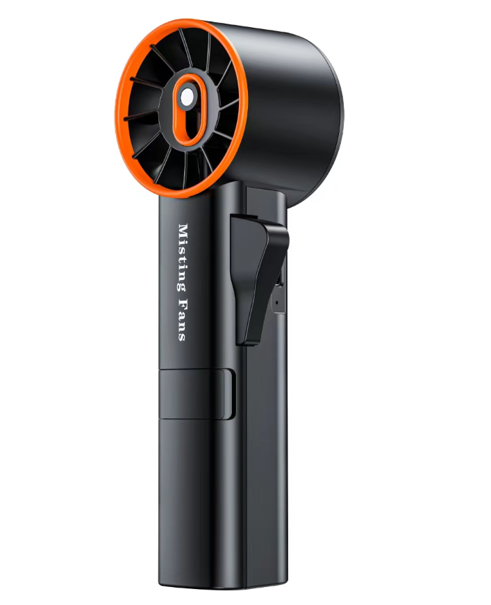 Hand-Cranked Misting Fan - Battery-Free Manual Press Handheld Cooling Fan with Water Spray Bottle, Portable Water Mist Personal Table Fan for Outdoor Travel Camping