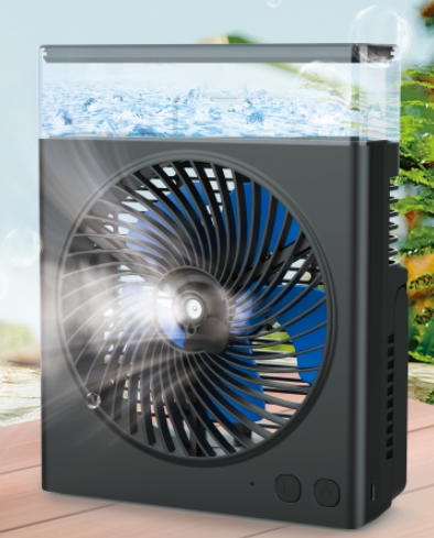 16000mAh Portable Desk Misting Fan - Rechargeable Battery Operated Evaporative Air Cooler with Large Visible Water Tank, Quiet Personal Table Fan with Cooling Mist for Home Office Bedroom