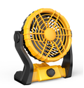 Solar Powered Outdoor Camping Fan - High-Velocity Rechargeable Portable Desk Fan, Stepless Speed Control Jobsite Fan, Heavy-Duty Tactical Cooling Gear for Patio Travel (Cyber Yellow)